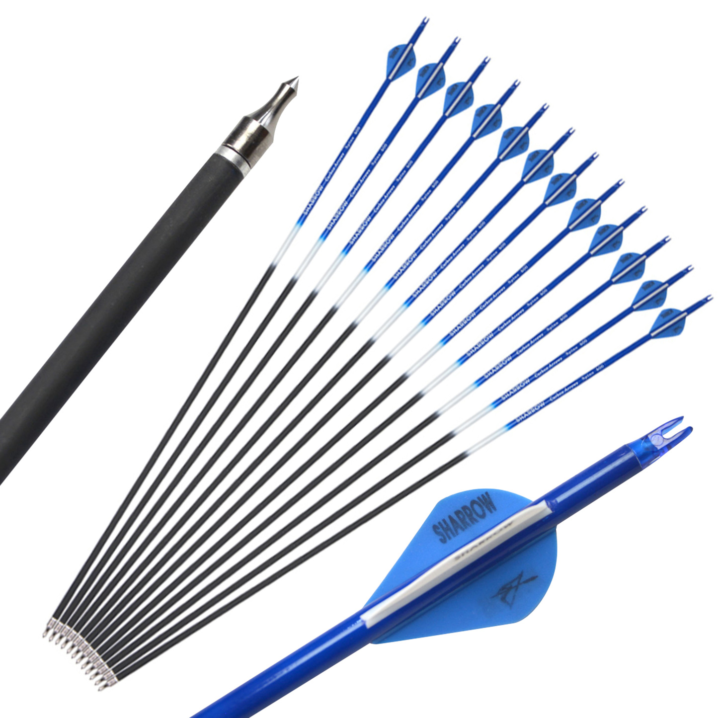 Archery Carbon Arrows Vanes Recurve Compound Bow Shooting