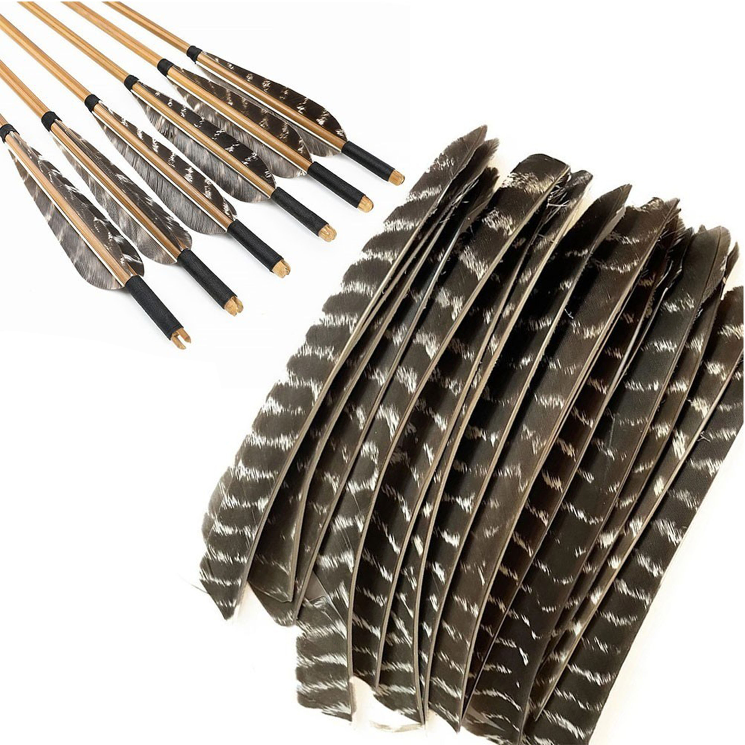 Right Left Wing Turkey Feather Fletching for Archery Arrows  50X