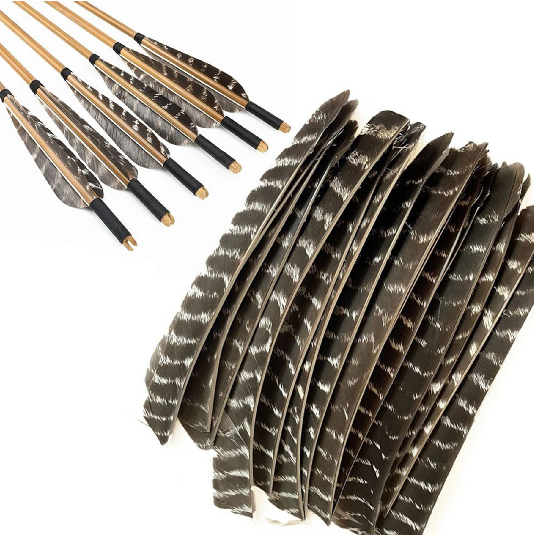 Right Left Wing Turkey Feather Fletching for Archery Arrows  50X