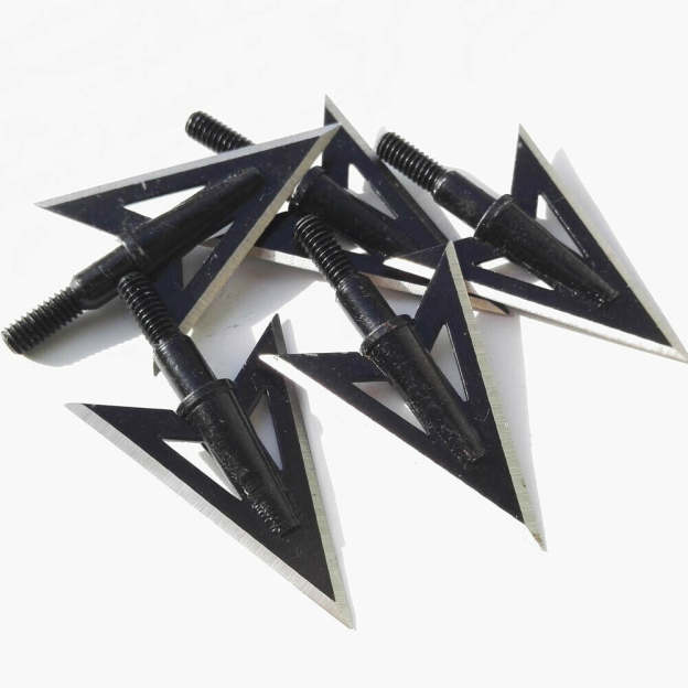 100 Grain 2-Blade Fixed Broadheads 12pcs, Metal Hunting Arrowheads