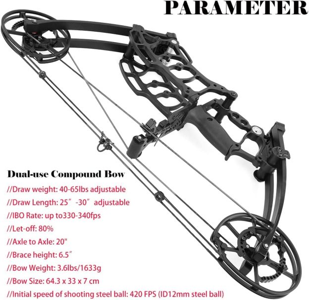JUNXING M109K Compound Bow Dual-Use 40-65lbs Archery Hunting RH LH