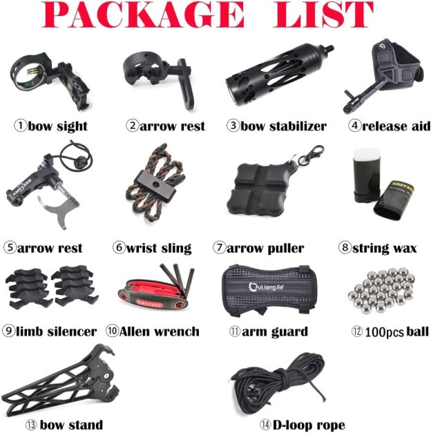 JUNXING M109K Compound Bow Dual-Use 40-65lbs Archery Hunting RH LH