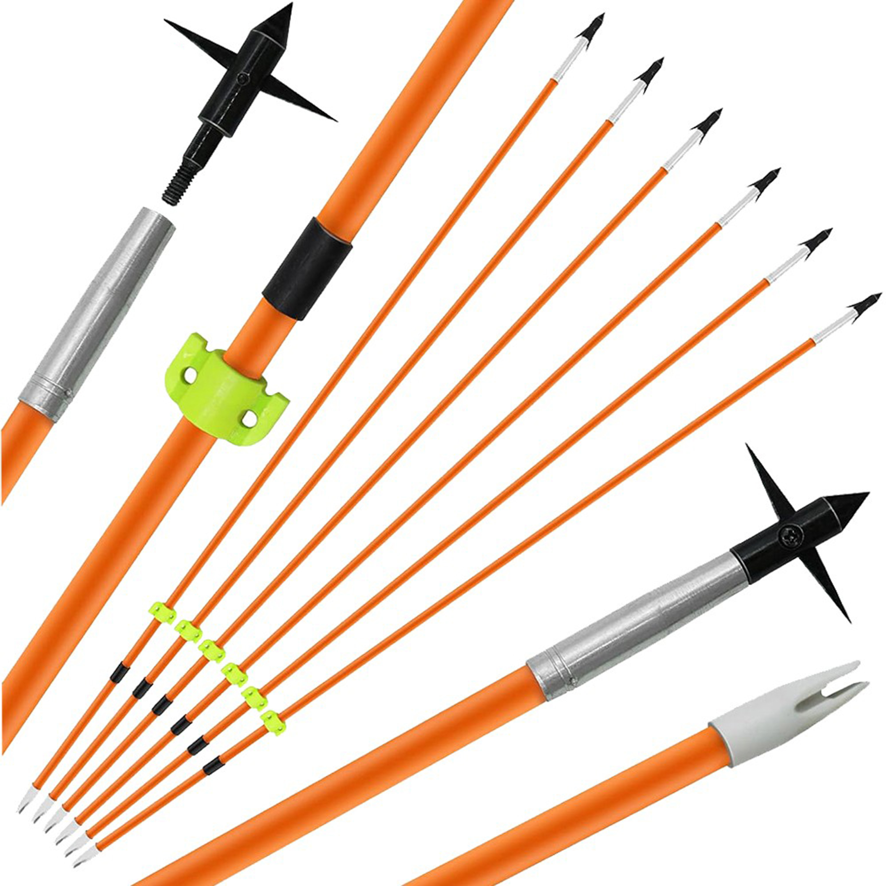 10pcs Bowfishing Arrow Archery Fishing Glue-on Nock Additional Screw
