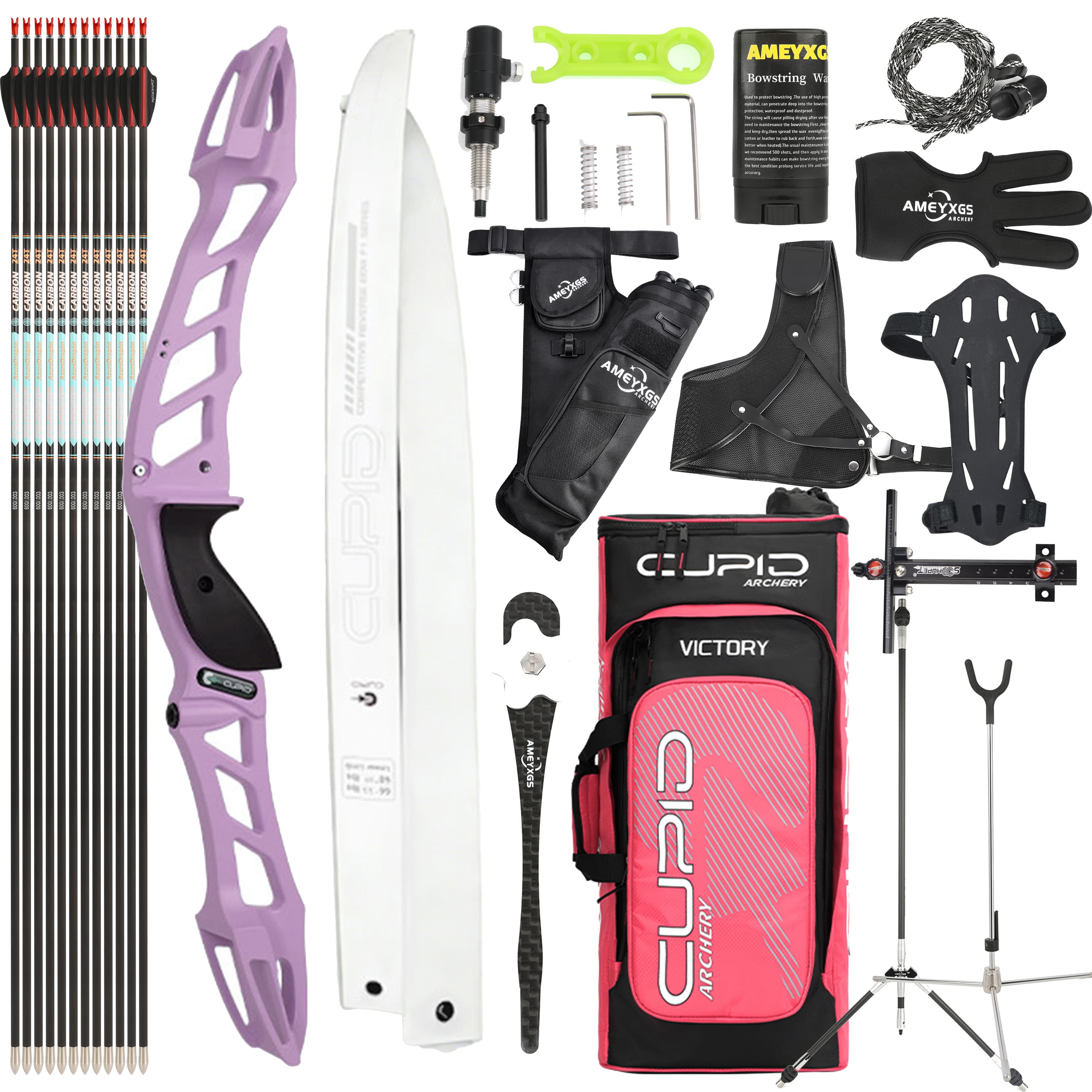 CUPID 68" Takedown 14-38Lbs Archery Recurve Bow Kit  Shooting