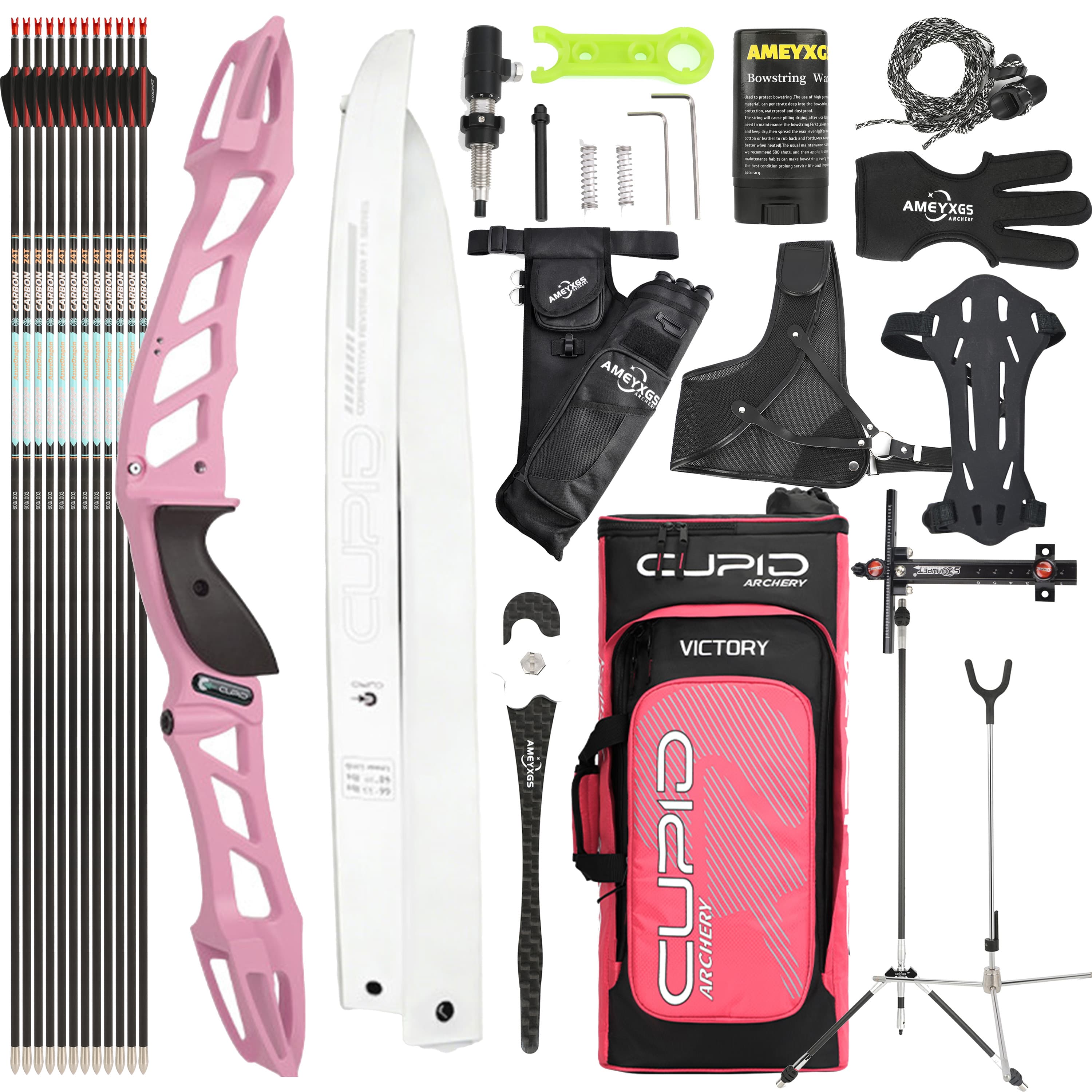 CUPID 68" Takedown 14-38Lbs Archery Recurve Bow Kit  Shooting