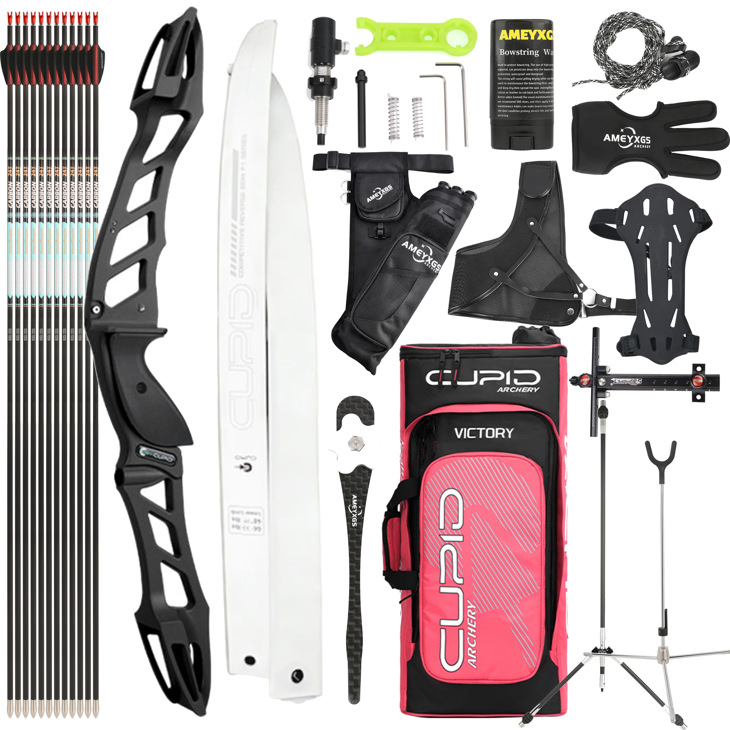 CUPID 68" Takedown 14-38Lbs Archery Recurve Bow Kit  Shooting