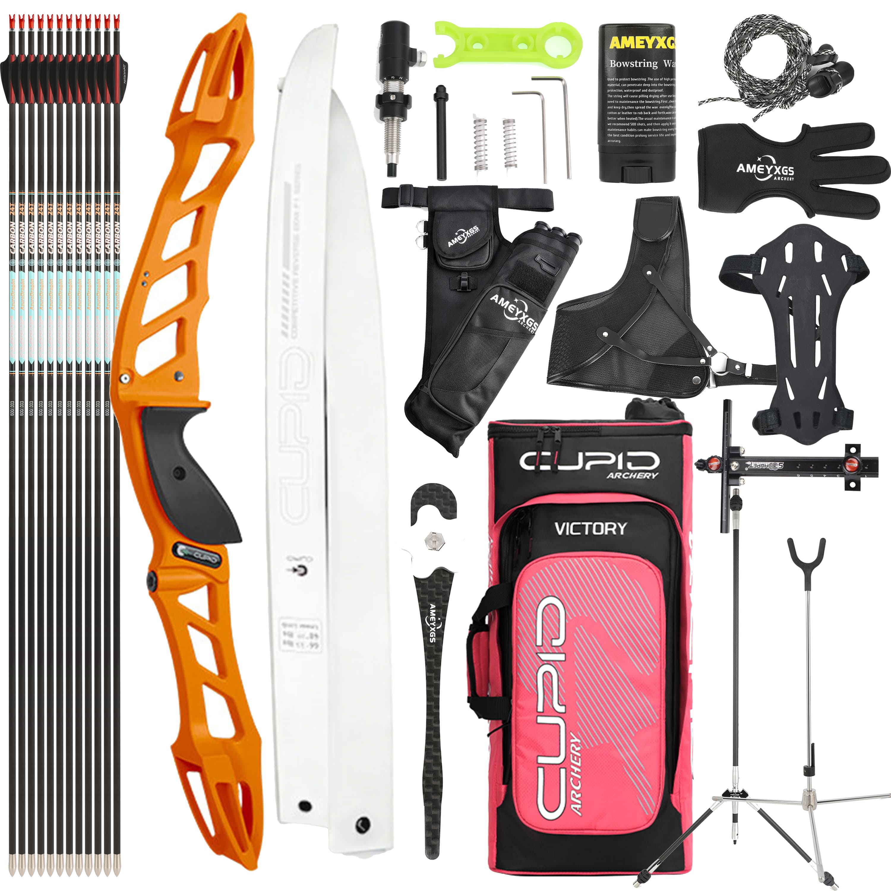 CUPID 68" Takedown 14-38Lbs Archery Recurve Bow Kit  Shooting