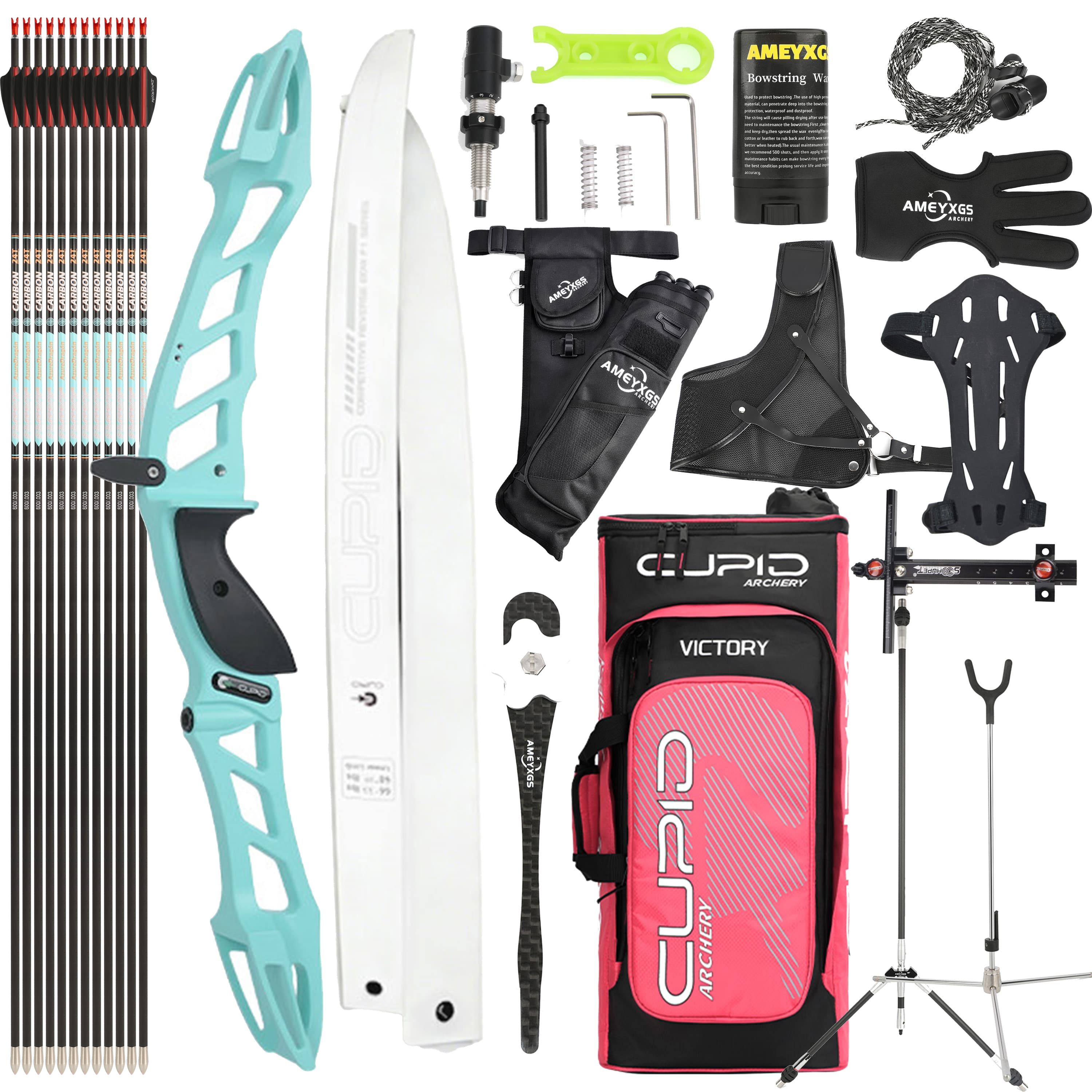 CUPID 68" Takedown 14-38Lbs Archery Recurve Bow Kit  Shooting
