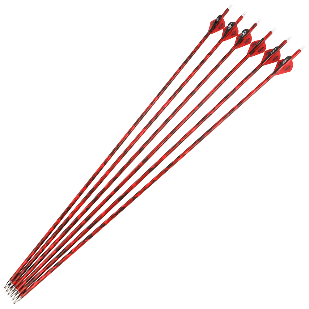 30 in Carbon Arrows 12pcs 500 Spine Camo Archery Set