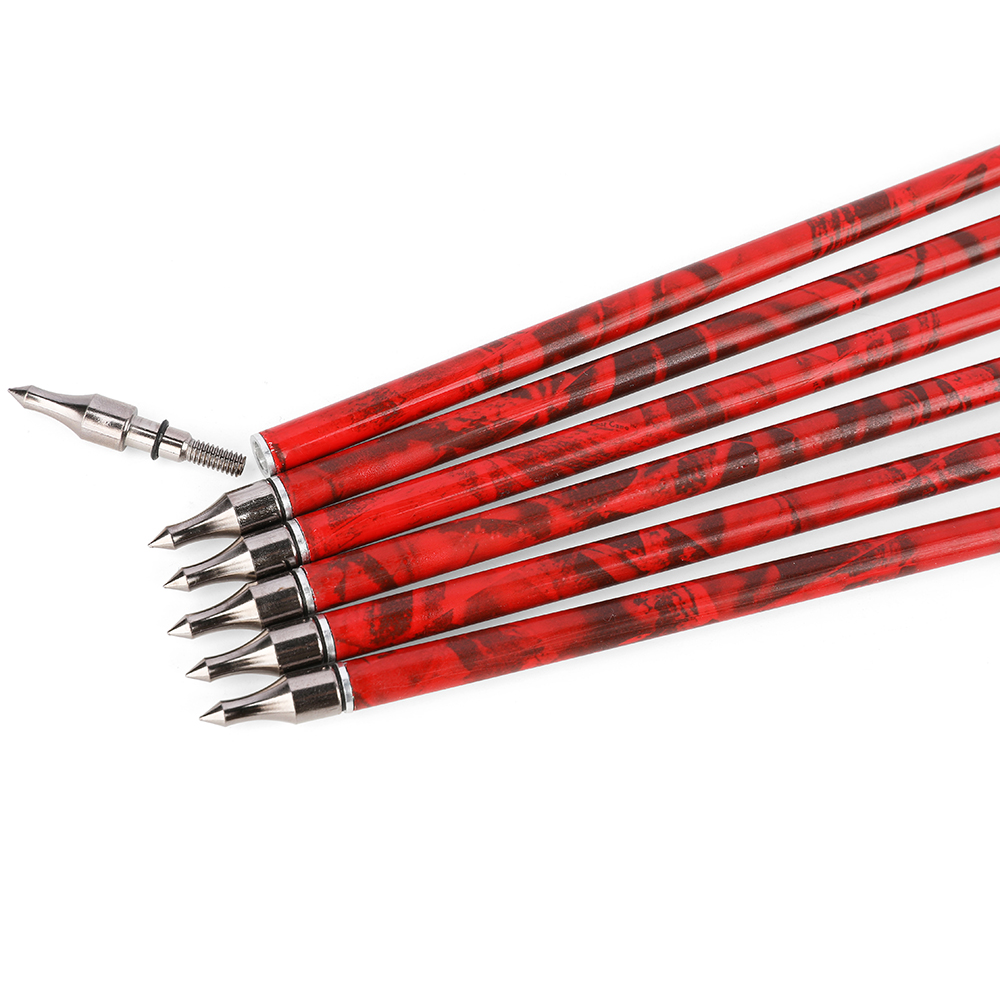12PCS Camouflage Mixed Carbon Arrows 500 Spine 30in – Green Forest, Yellow, Red Camouflage