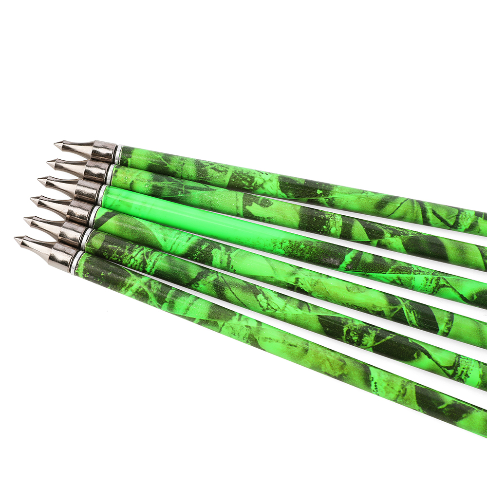 12PCS Camouflage Mixed Carbon Arrows 500 Spine 30in – Green Forest, Yellow, Red Camouflage
