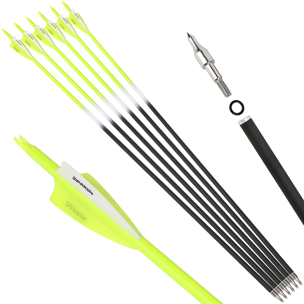 Carbon Arrows 12pcs 30 in Color Fletched 500 Spine Shooting Set