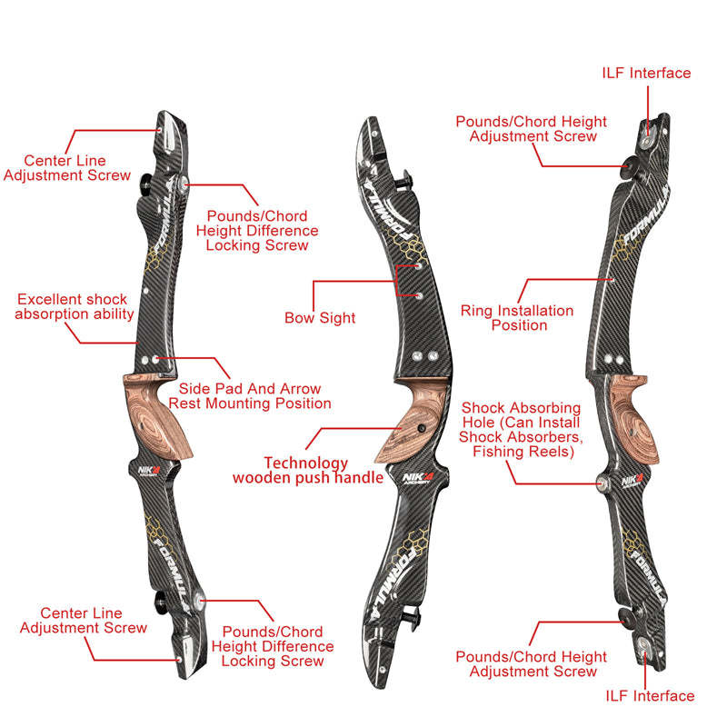 NIKA ET-9 25 inch ILF Archery Recurve Riser RH