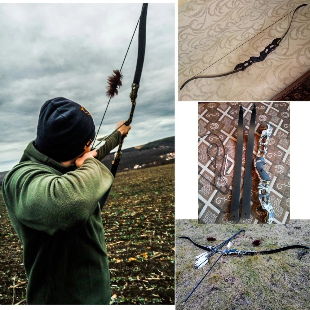 JUNXING F185 Recurve Bow American Hunting Bow 56" 58" 60" 30-50lbs