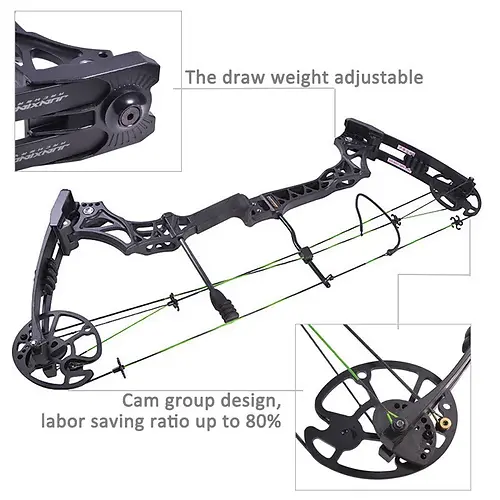 JUNXING M129 Compound Bow Arrows Kit 30-70lbs Hunting Target MAX 7