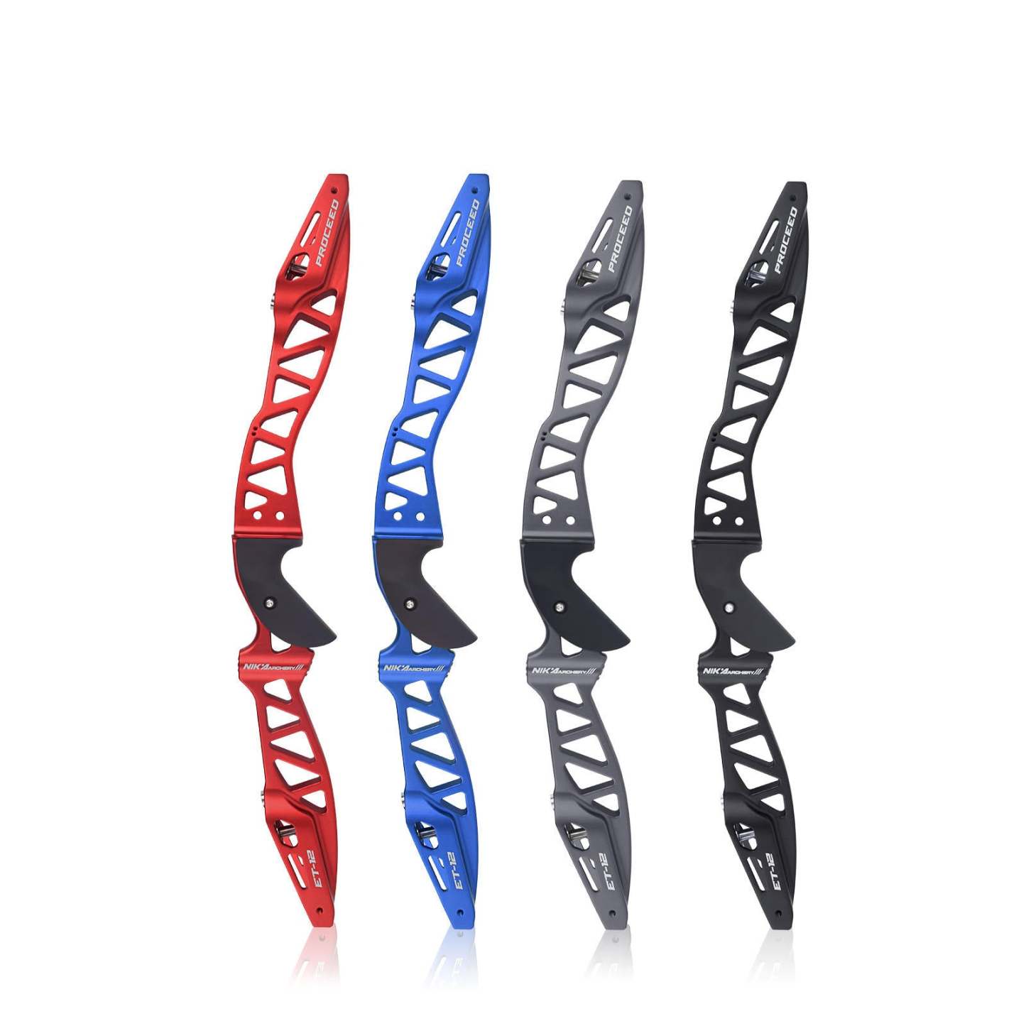 Lightweight and ergonomic ILF riser for competitive and recreational archery.