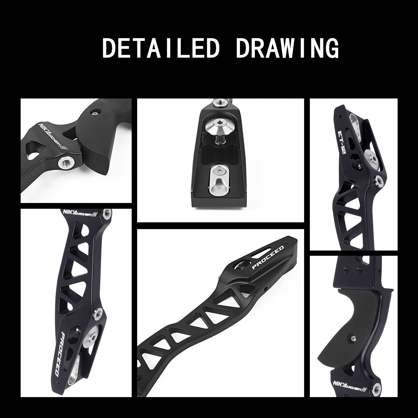 NIKA ET-12 CNC 25 inch ILF Recurve Bow Riser RH/LH