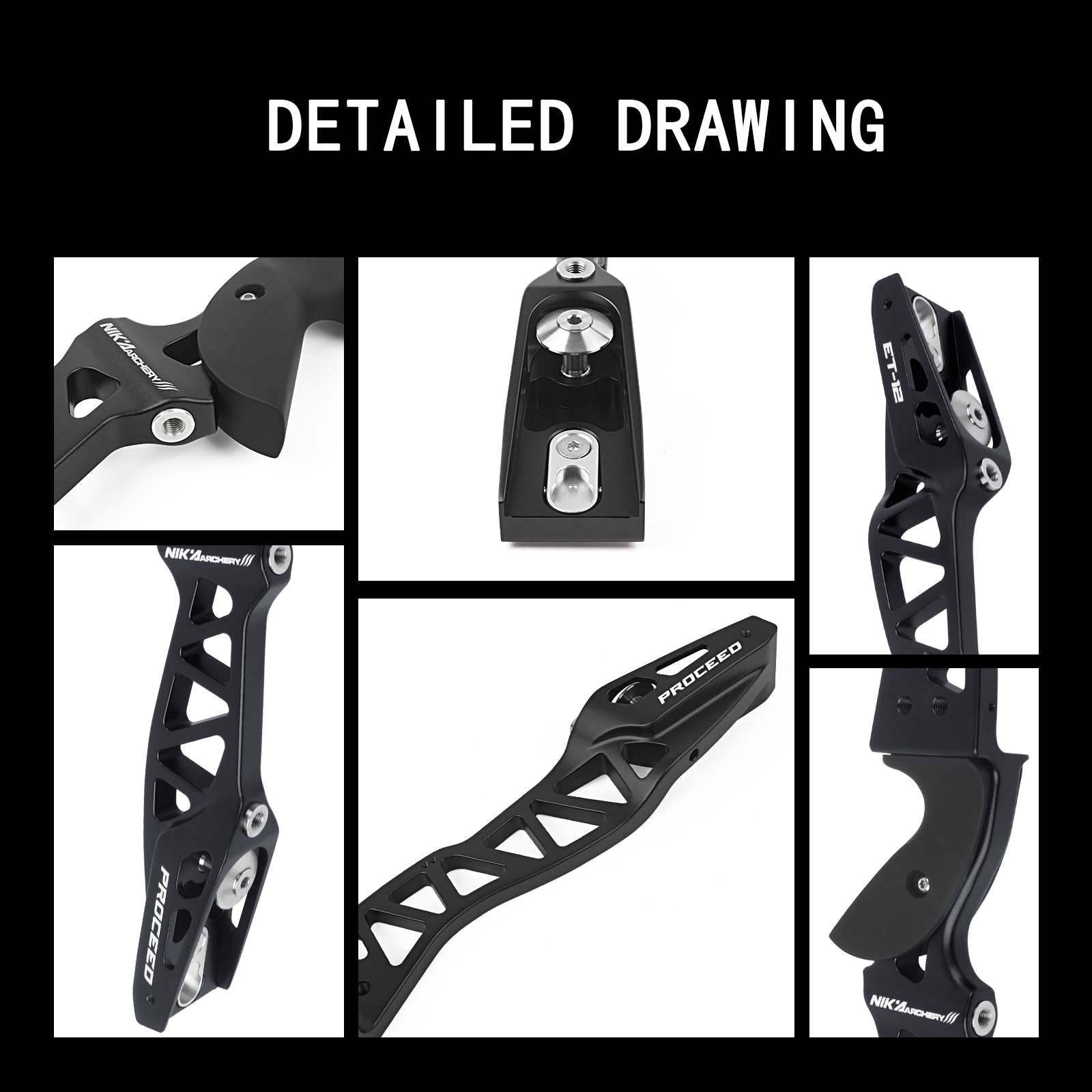 NIKA ET-12 CNC 25 inch ILF Recurve Bow Riser RH/LH