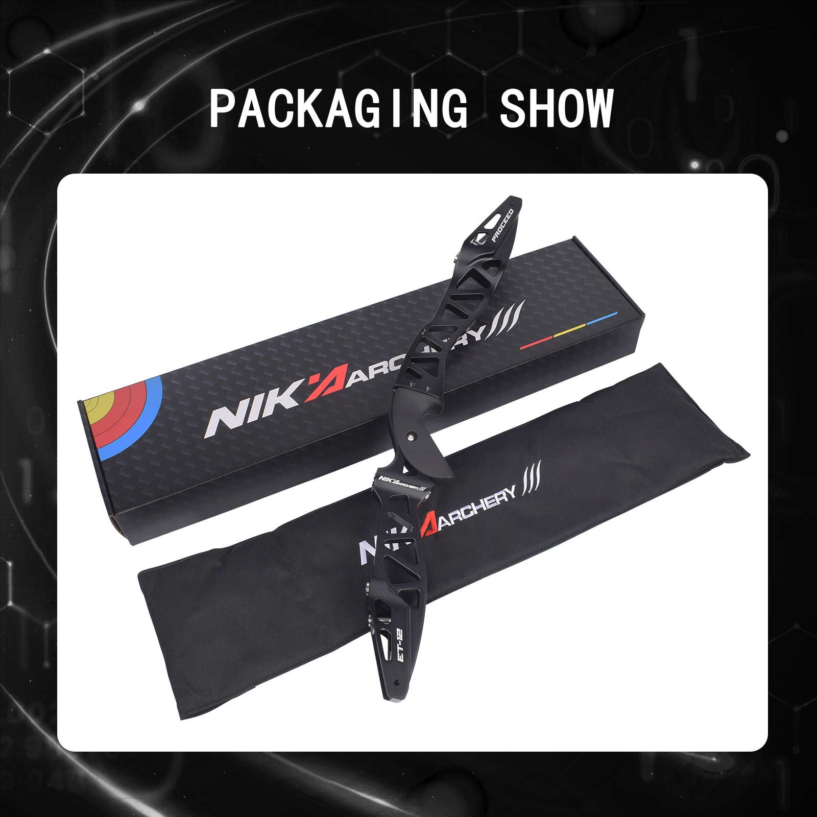 NIKA ARCHERY ET-12 ILF Recurve Bow Riser with CNC-machined aluminum alloy construction.