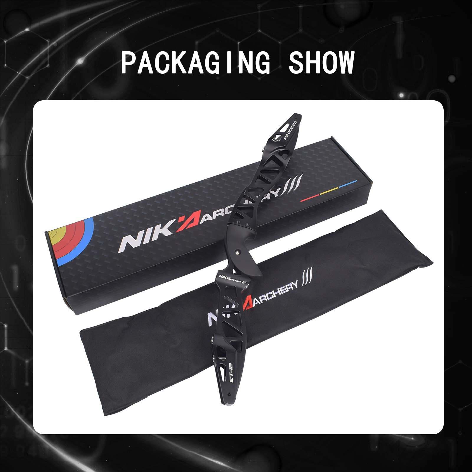 NIKA ARCHERY ET-12 ILF Recurve Bow Riser with CNC-machined aluminum alloy construction.