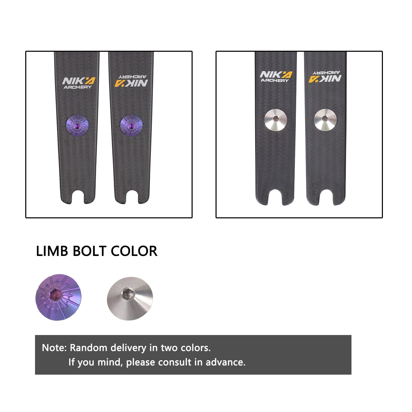 NIKA N3 PRO Limbs ILF Recurve Bow 68" @25H 100% Carbon Fiber 16-50lbs