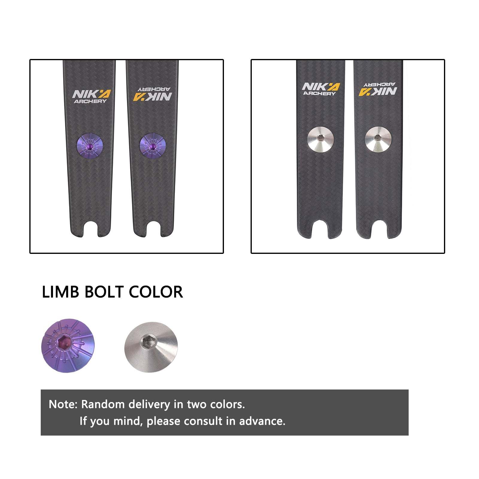 NIKA N3 PRO Limbs ILF Recurve Bow 68" @25H 100% Carbon Fiber 16-50lbs