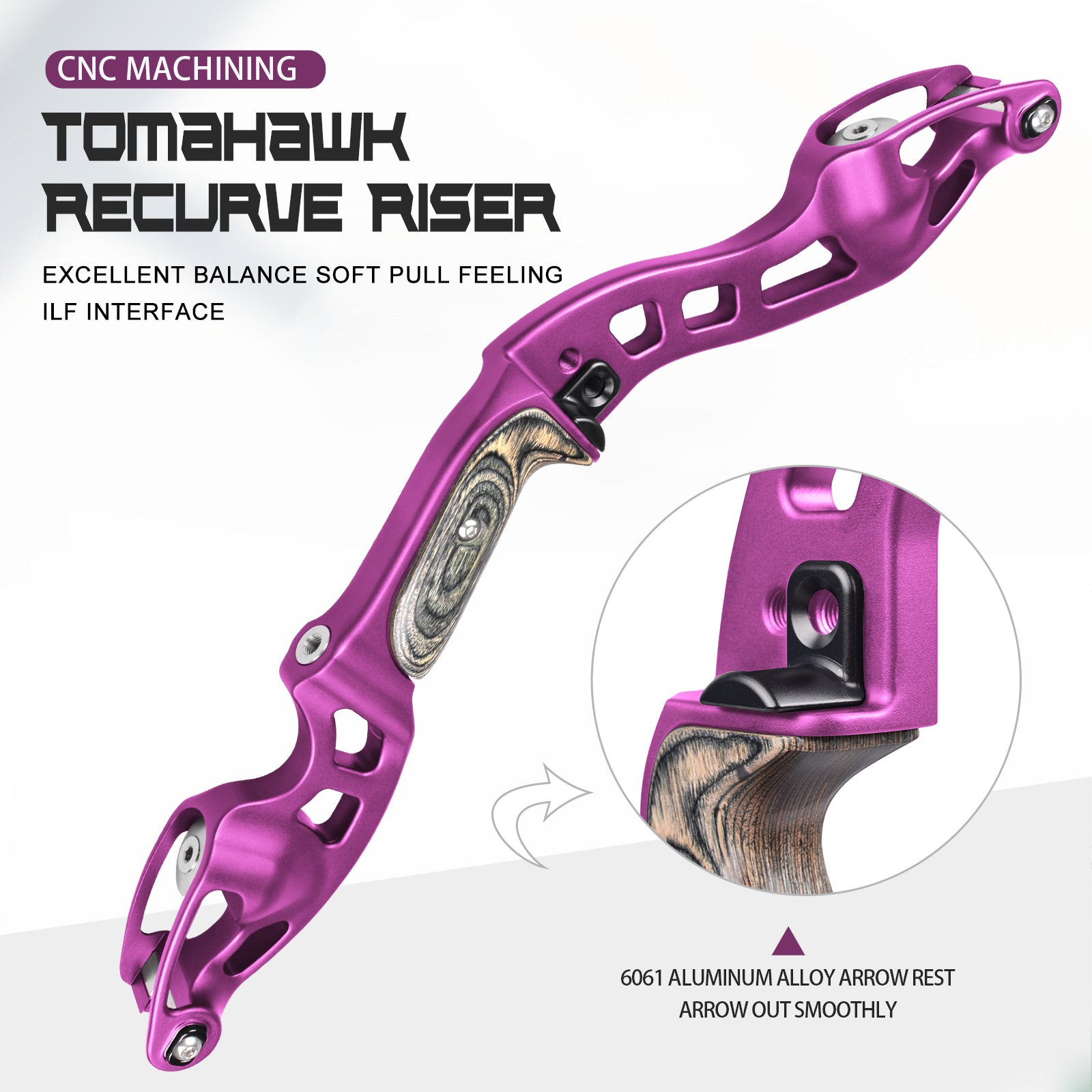 NIKA ET-10 TOMAHAWK CNC ILF Recurve Bow Riser for RH/LH 19 inch