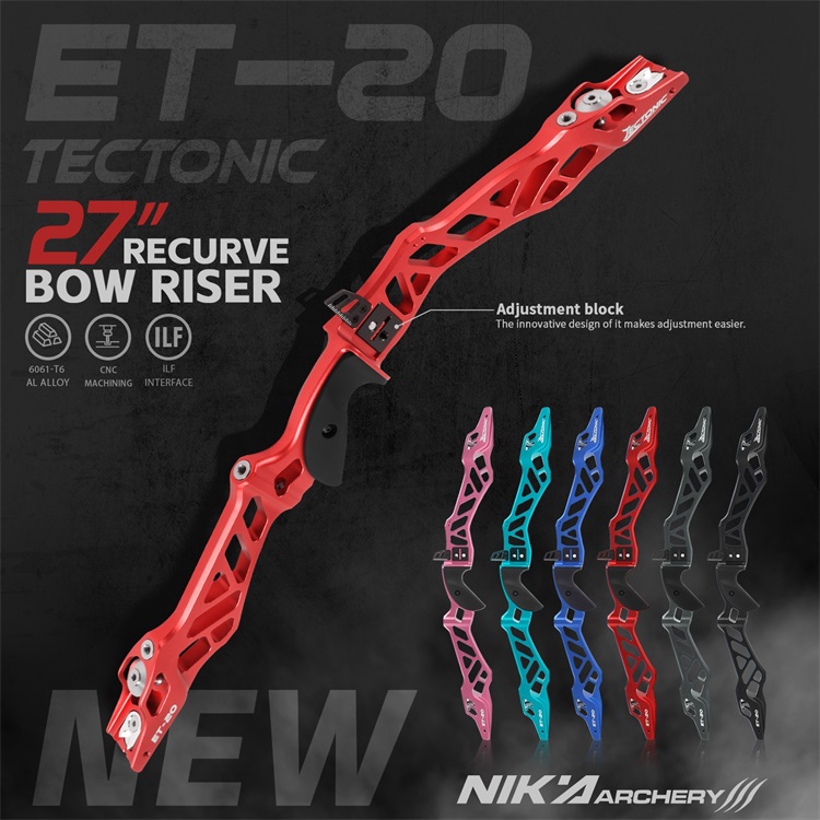 Nika ET-20 Tectonic 27" ILF Recurve Bow Riser Target CNC LH RH