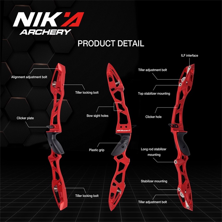 NIKA ET-13 Sailing 23" ILF Recurve Bow Riser Competition CNC