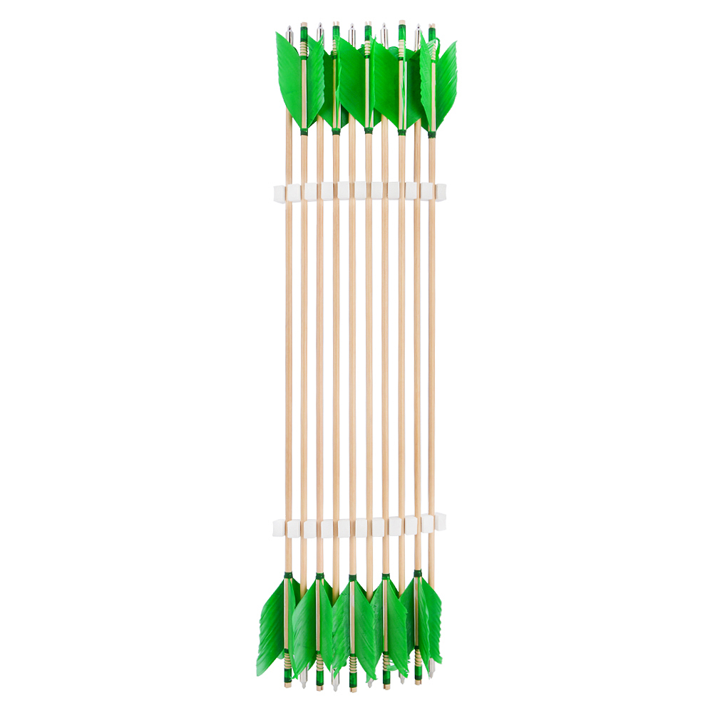 Archery Wooden Arrows Flu-Flu 32" Feathers Traditional Longbow Target