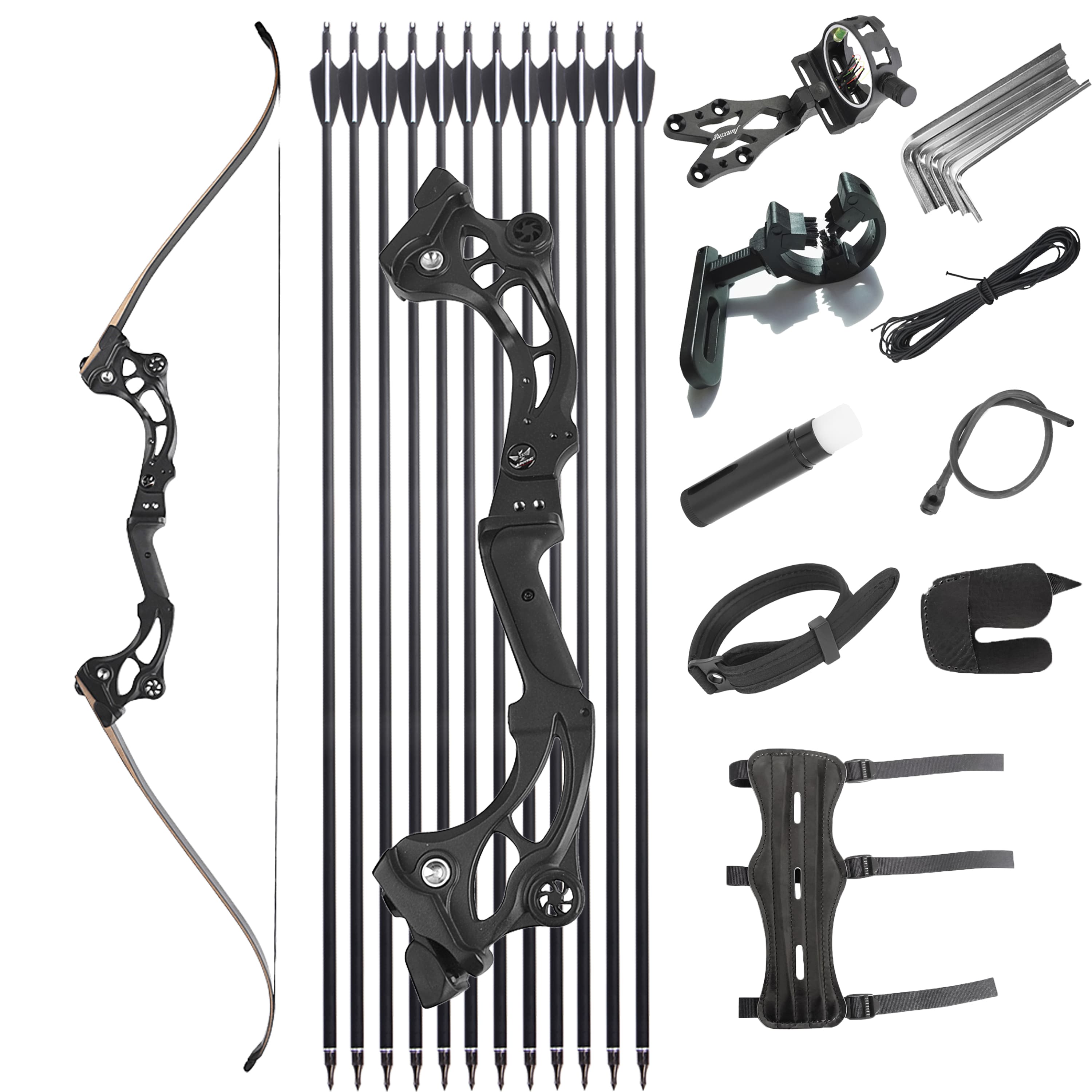 Junxing F163 Takedown Hunting Recurve Bow Kit 64" 30-60lbs