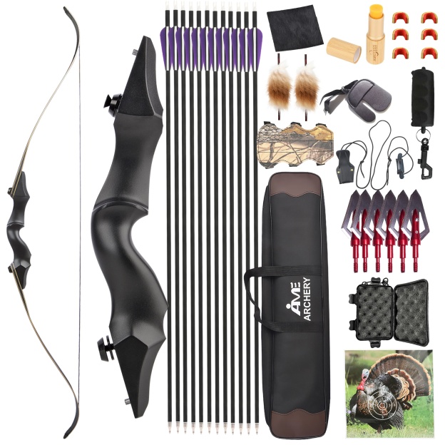 Junxing F171A Takedown Recurve Bow for Hunting & Target 25-65lb