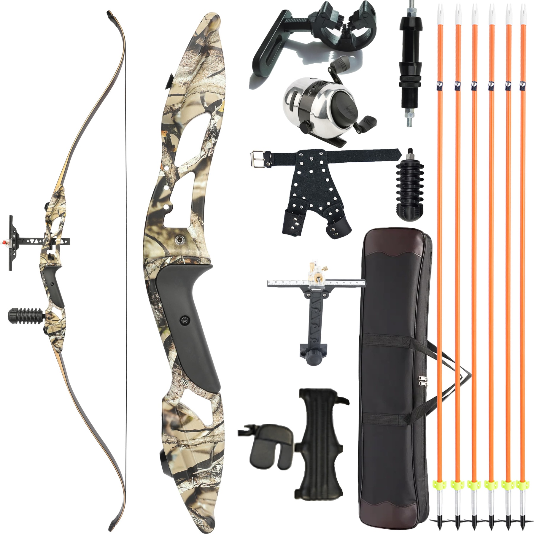 Junxing F179 Hunting Recurve Bow Fishing Set 56" 30-50lbs