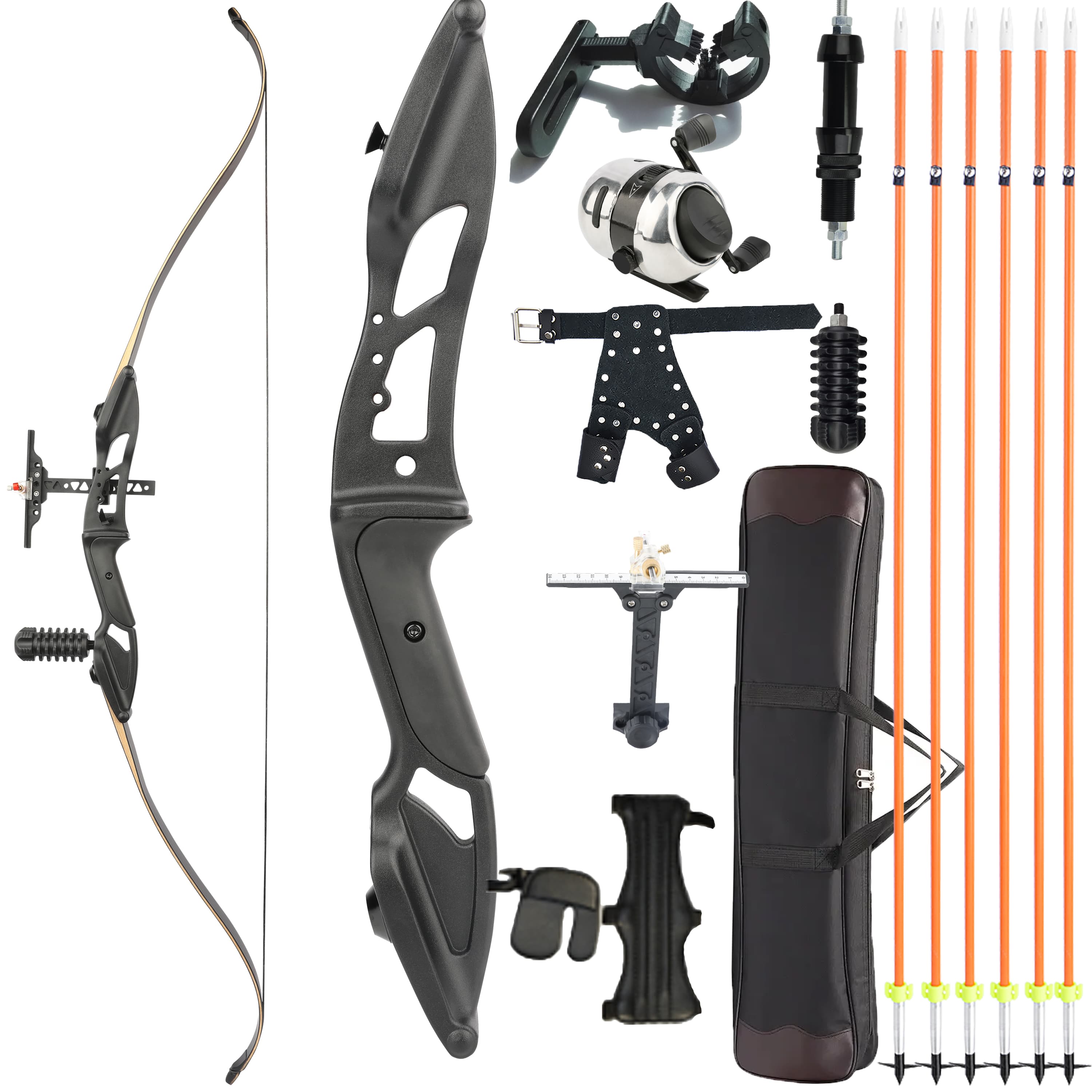 Junxing F179 Hunting Recurve Bow Fishing Set 56" 30-50lbs