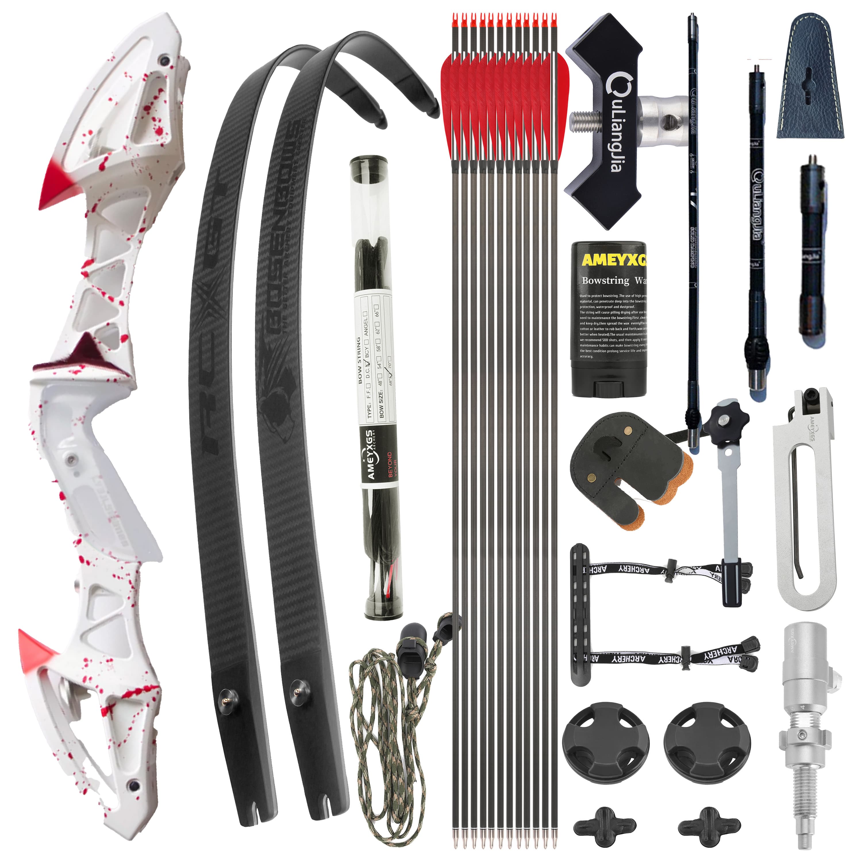 FENGYU Takedown Recurve Bow Set 22-60LBS RH ILF Bow Shooting