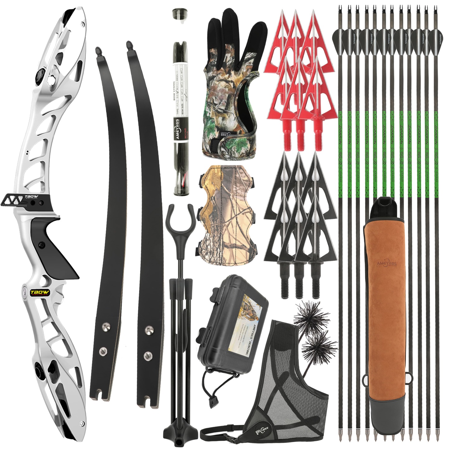 JUNIXNG H10 Hunting Recurve Bow Takedown Bow Set 25-50LBS