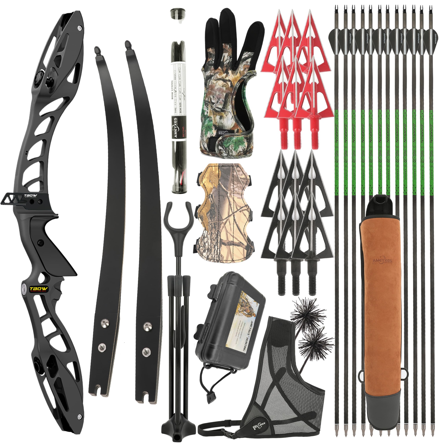 JUNIXNG H10 Hunting Recurve Bow Takedown Bow Set 25-50LBS