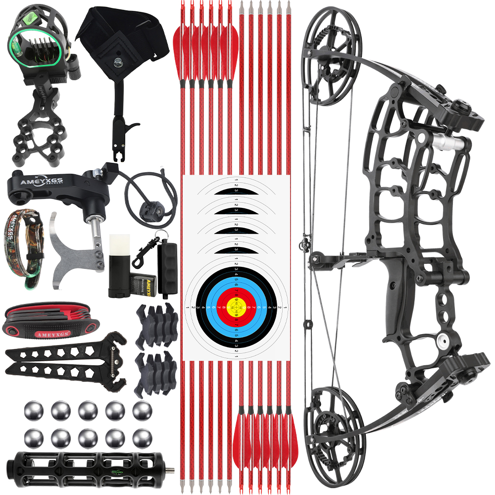 JUNXING M109K Dual Purpose Compound Bow Kit 40–65 lbs Arrow & Steel Ball Bow