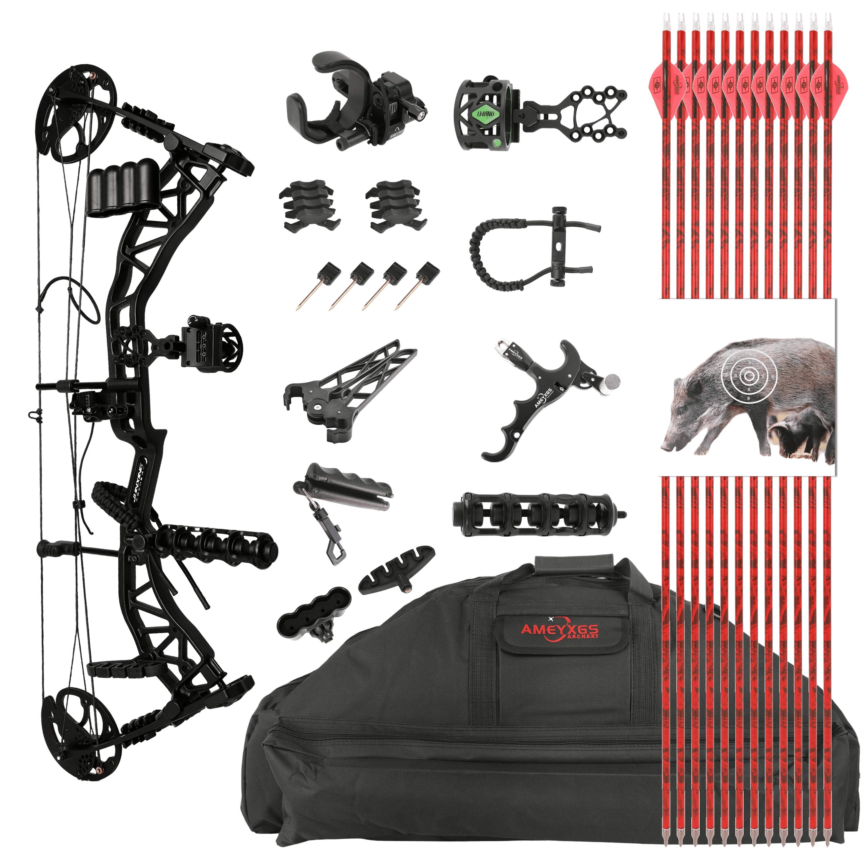 JUNXING M134 Compound Bow Hunting Set LH RH 0-70LBS