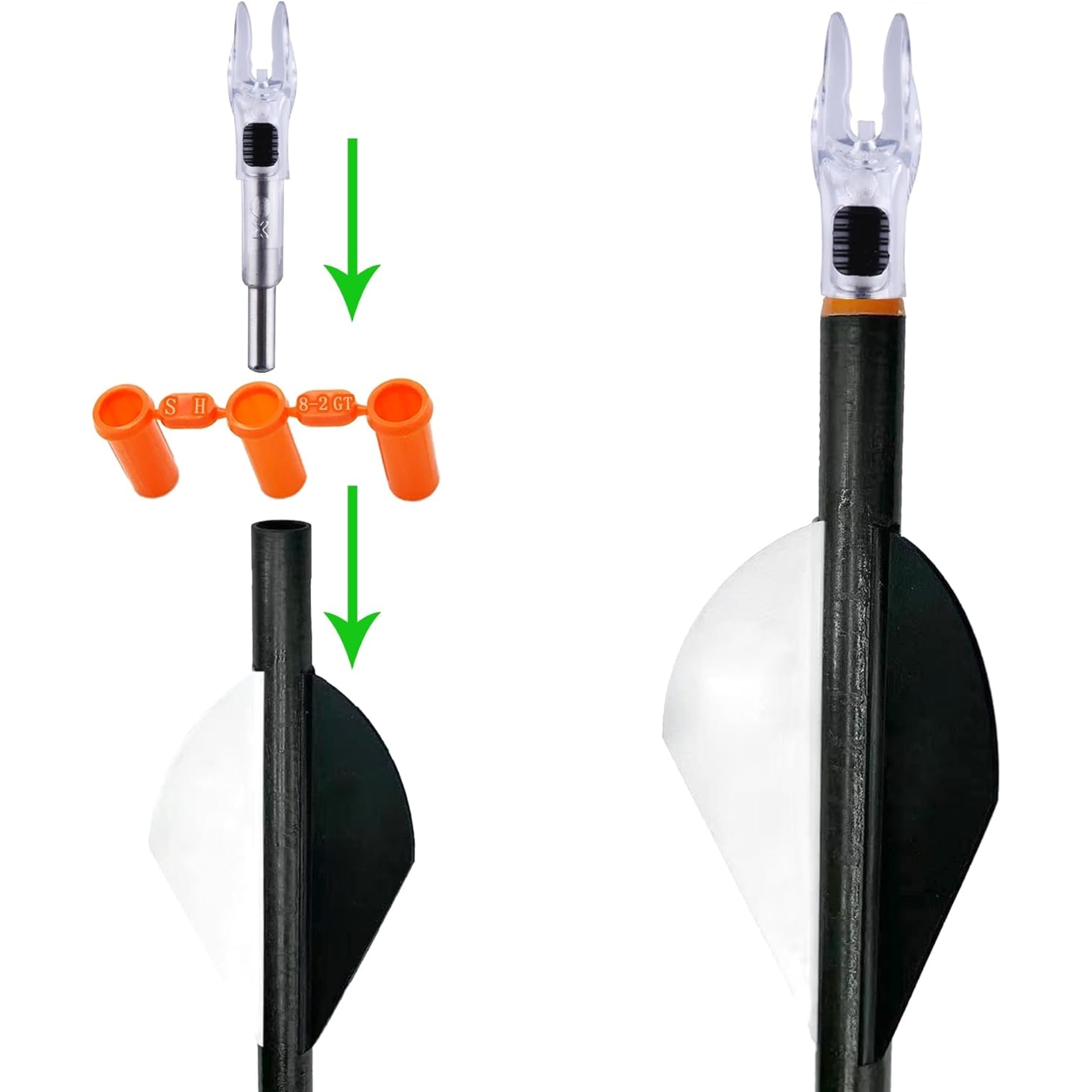 Lighted Nocks for Arrows LED Arrow Nock X/5.2 with Bushings 6PCS