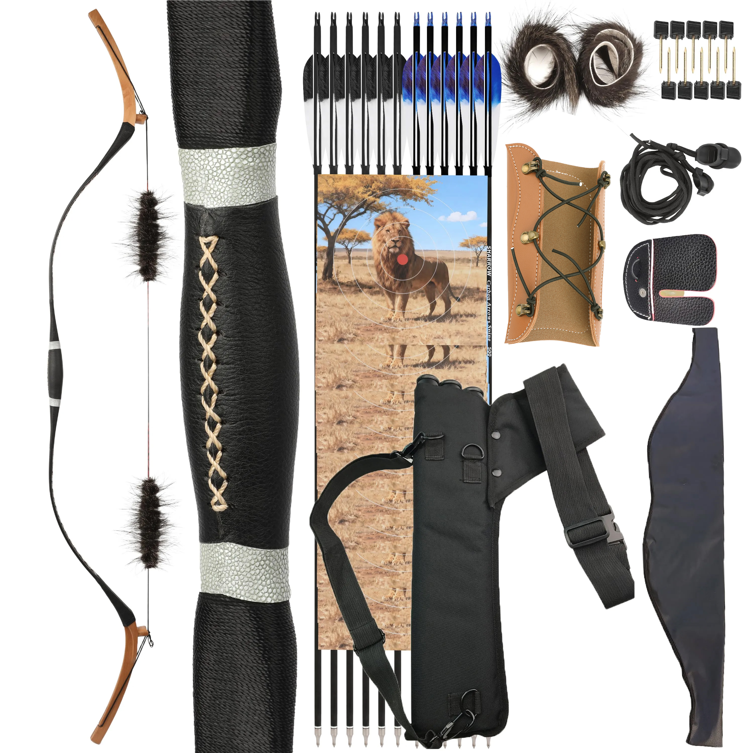 Manchu Qing Traditional Bow Longbow 64'' One-Piece Wooden