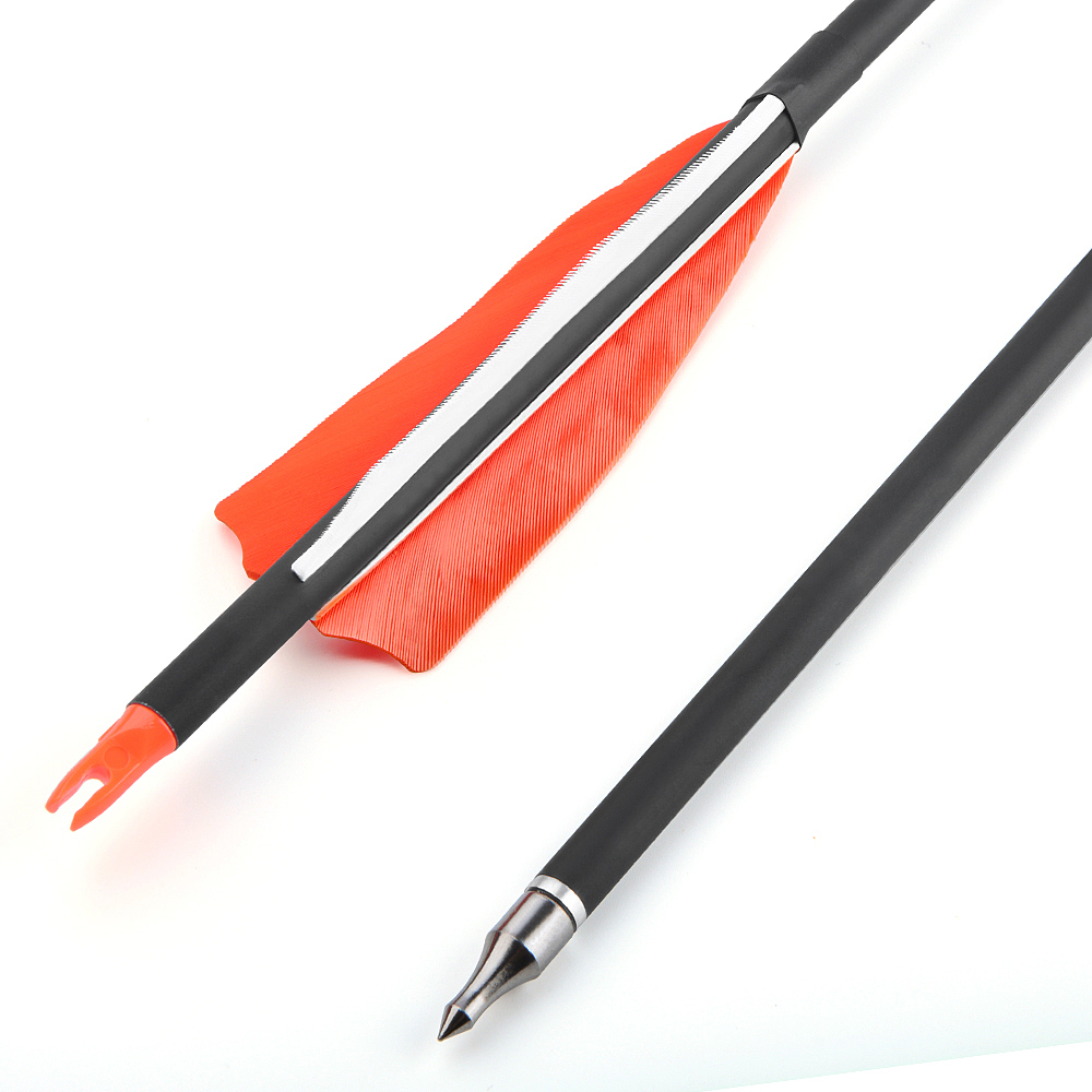 Mixed Carbon Arrows Set with Green Jade Arrowheads – Pink/White & Orange/White