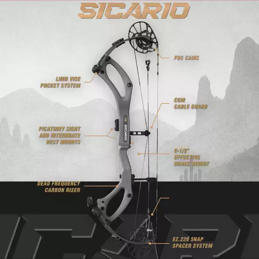 PSE Sicario FDS Tactical Carbon Bow 50–80 lbs 357 FPS