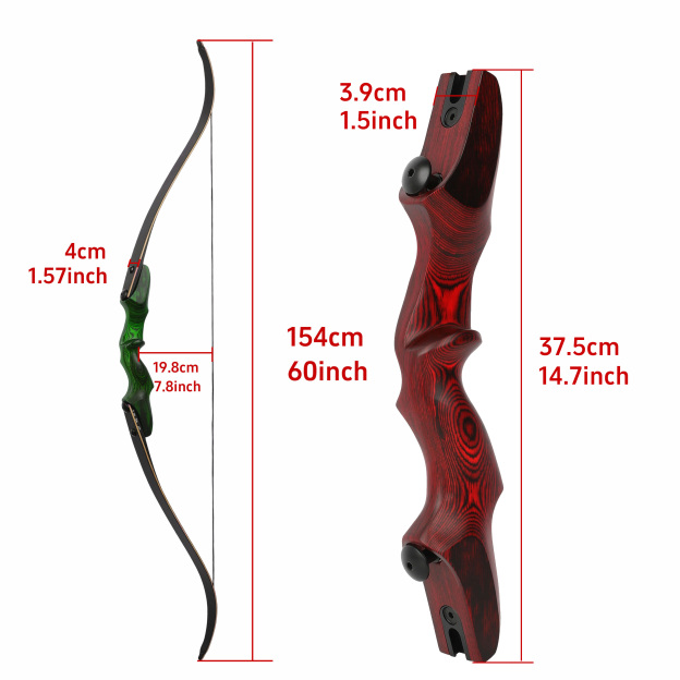 Rock Bear Recurve Bow and Arrows Kit Hunting RH 20-60lbs