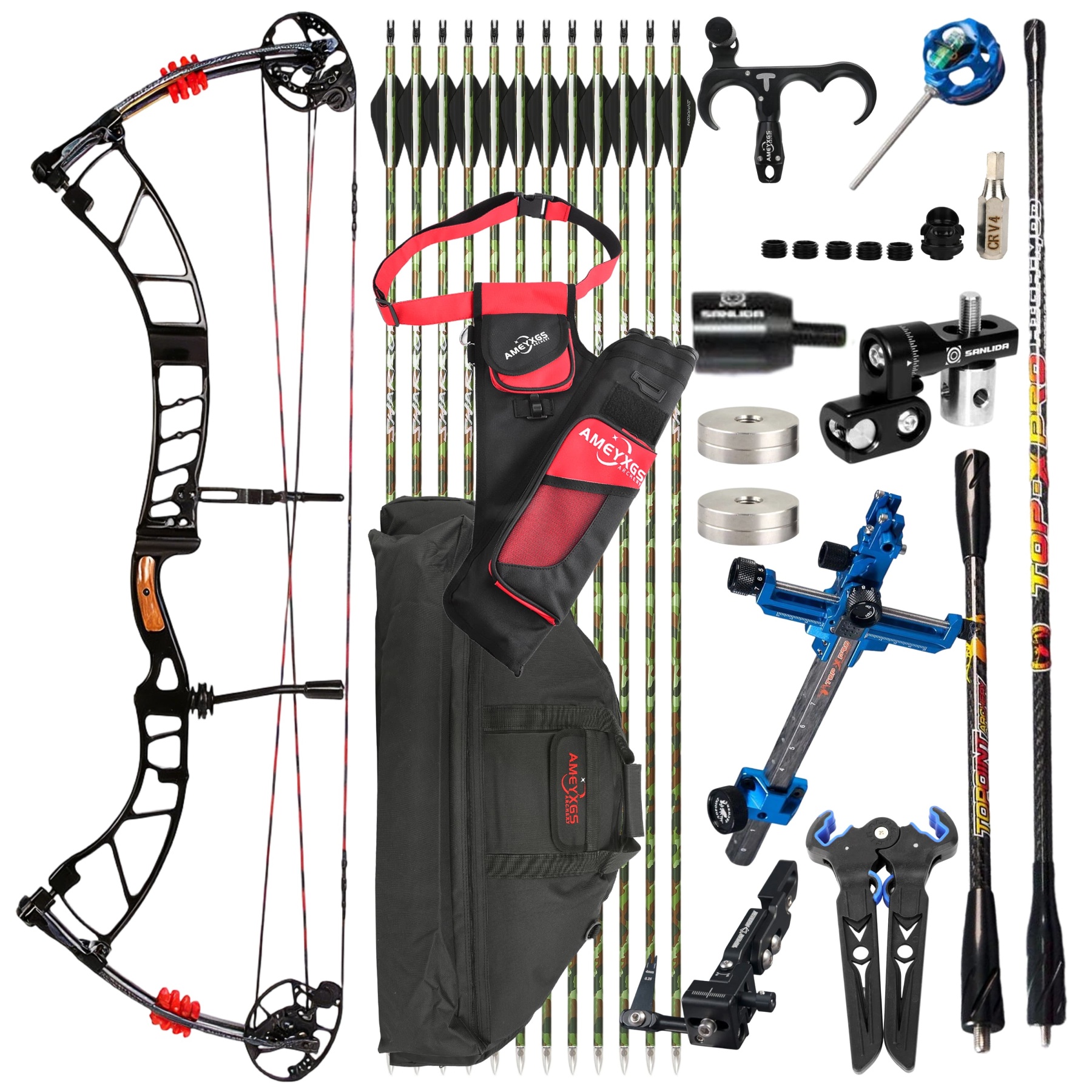 SANLIDA 50-60lbs Archery Competitive Compound Bow Kit Shooting