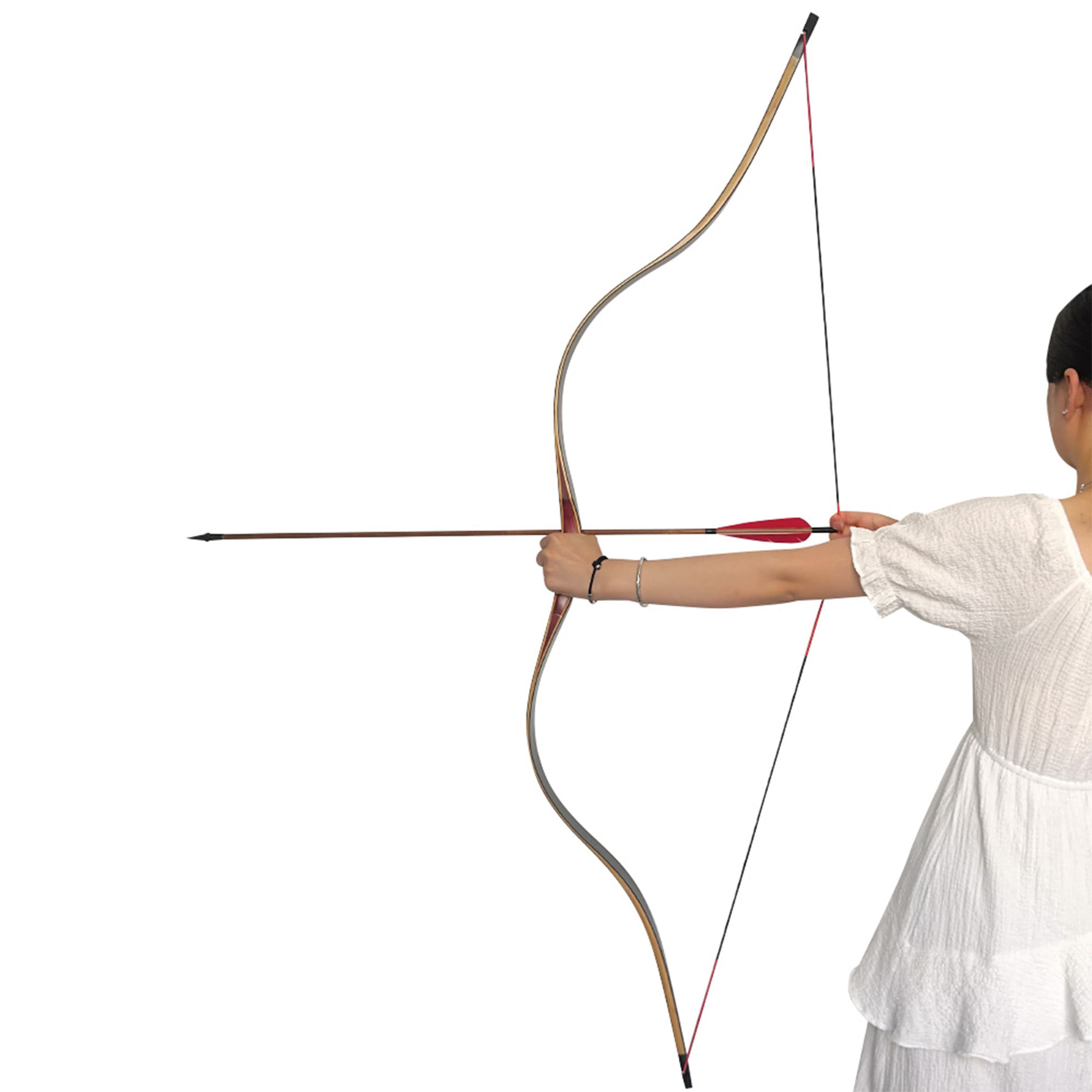 Traditional Recurve Bow Longbow Mongolian Horse Archery Hunting 20-60lbs