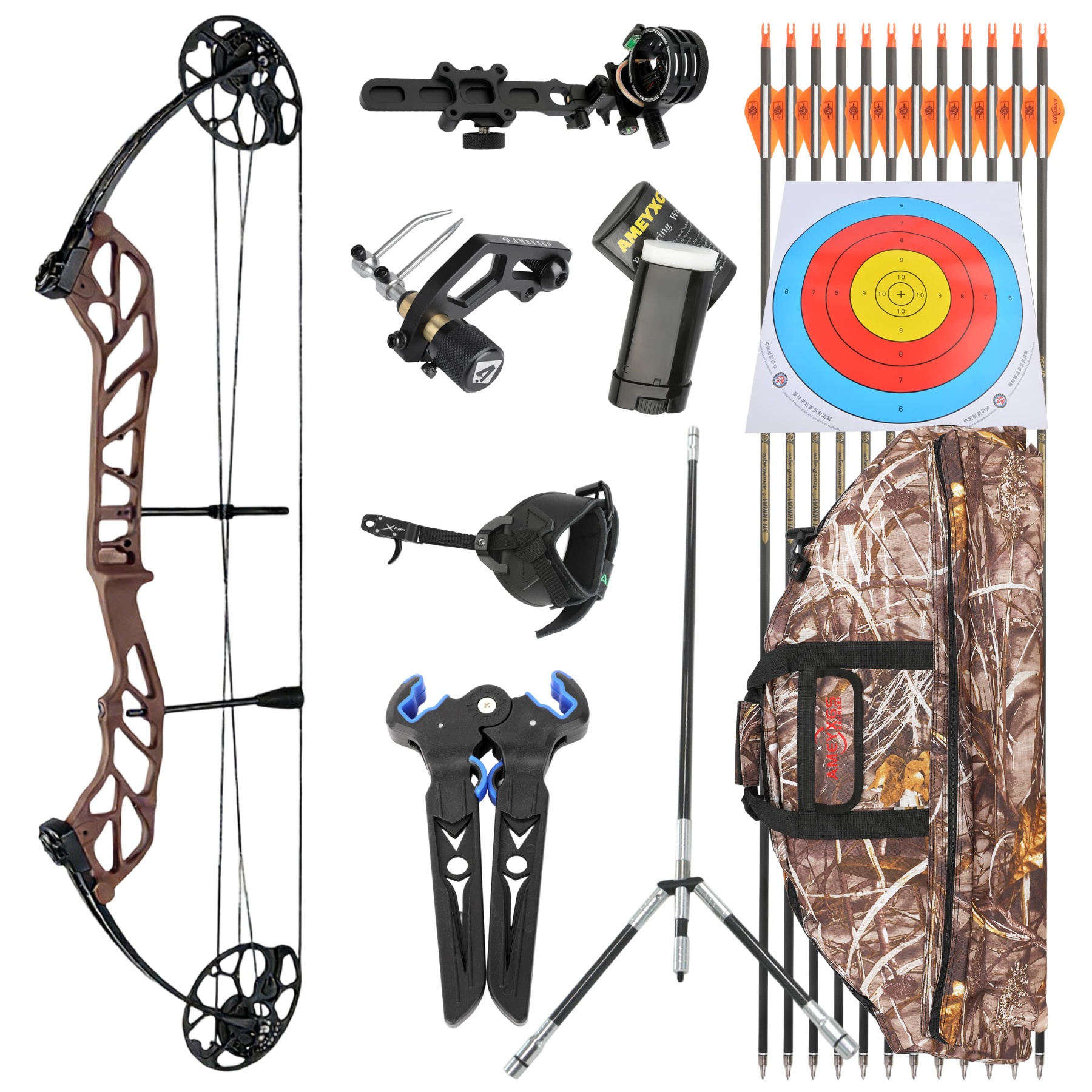 TOPOINT Compound Bow 19-60lbs Archery Target Kit Shooting