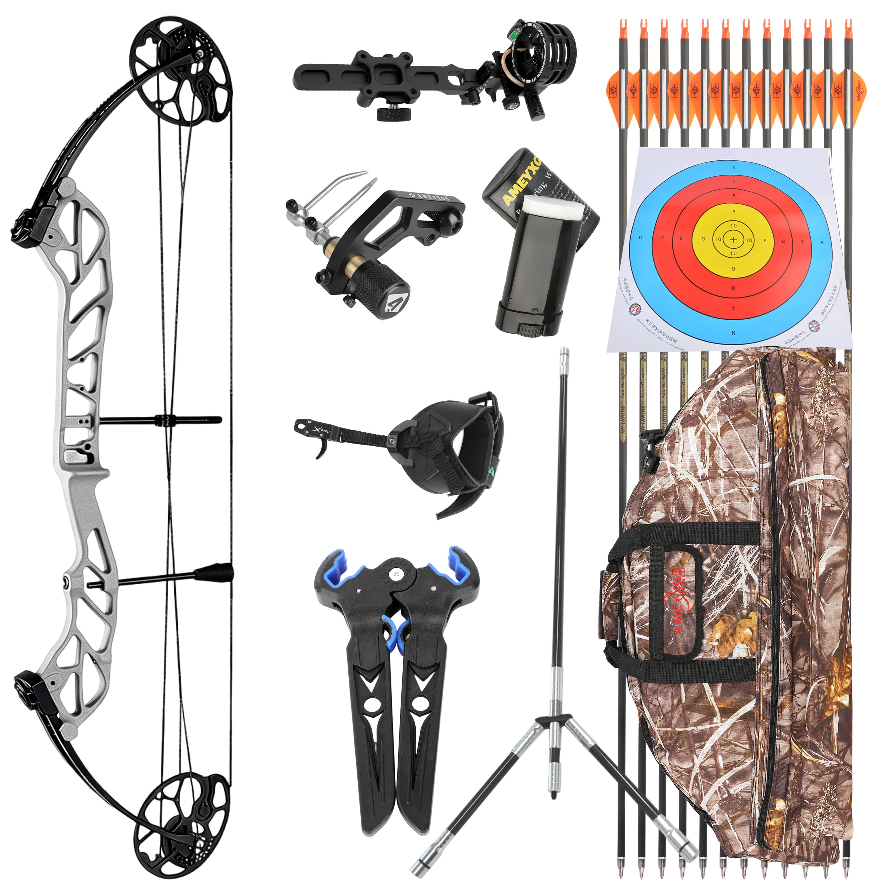TOPOINT Compound Bow 19-60lbs Archery Target Kit Shooting