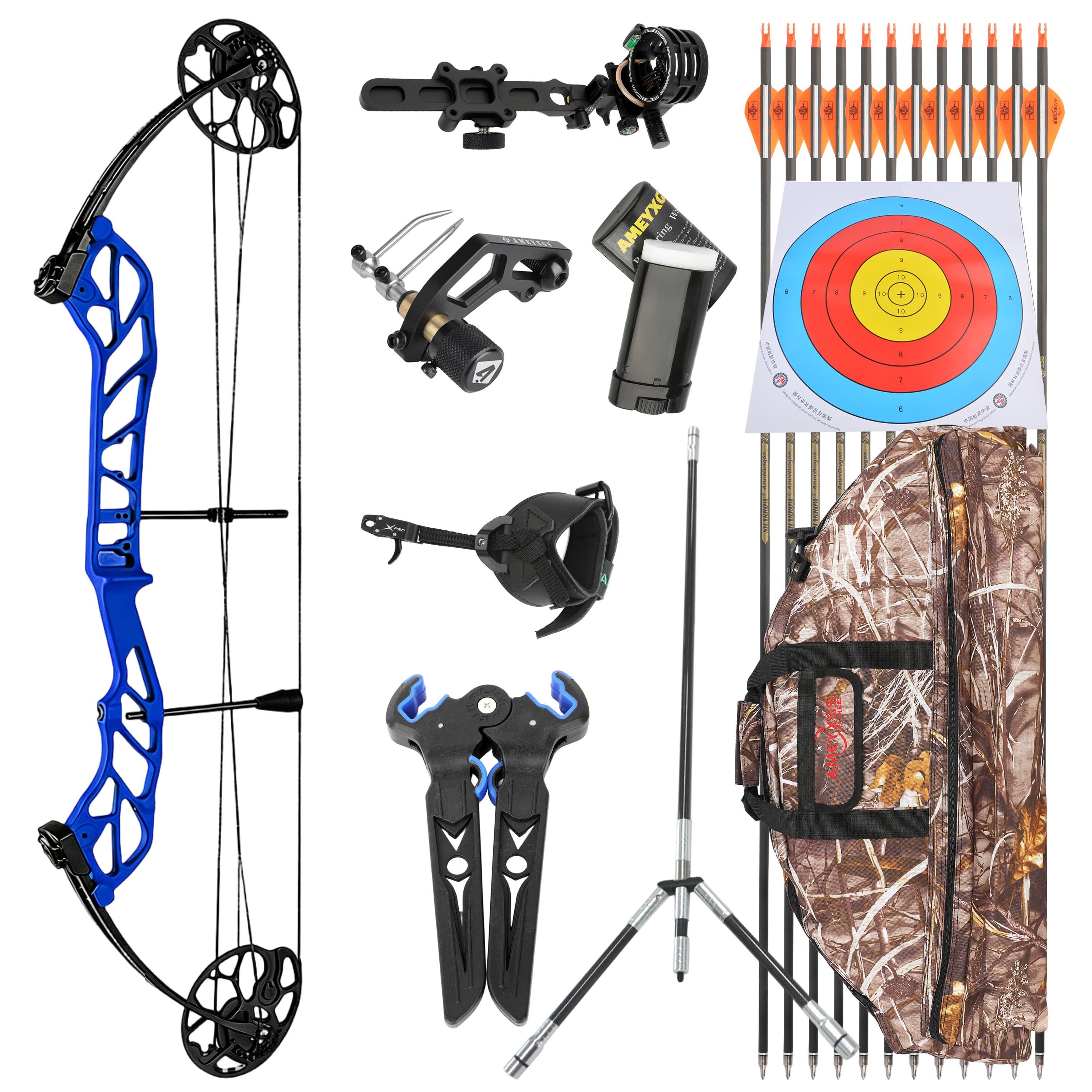 TOPOINT Compound Bow 19-60lbs Archery Target Kit Shooting