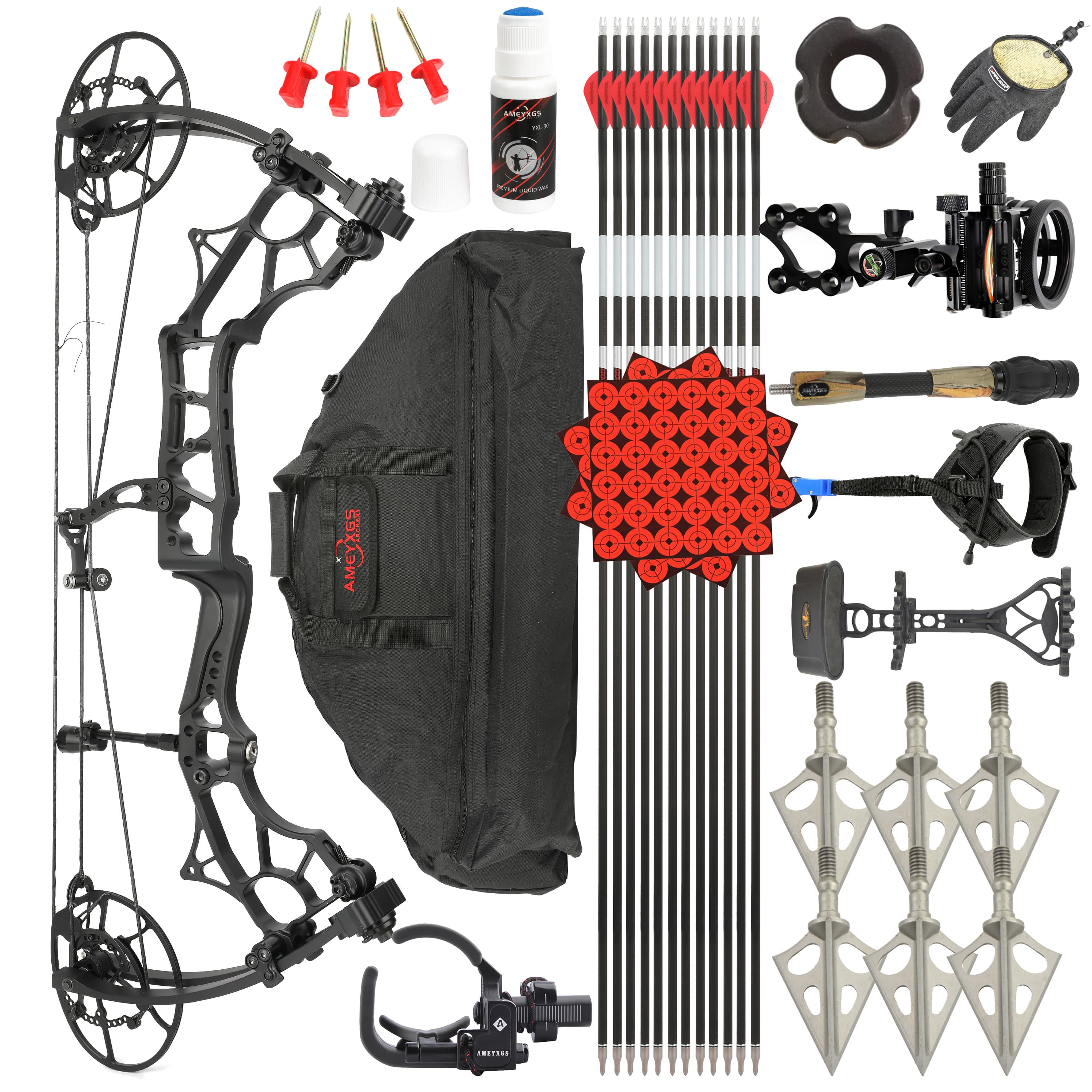 TUOLU Venom Archery Compound Bow 60-75lbs Hunting Bow Arrow Set